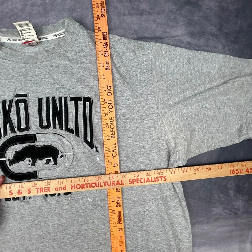 Vintage Ecko Unltd Rhino T-Shirt Mens‎ 2XL Grey Y2K Skate Hip Hop Thrashed Boxy - Picture 5 of 7